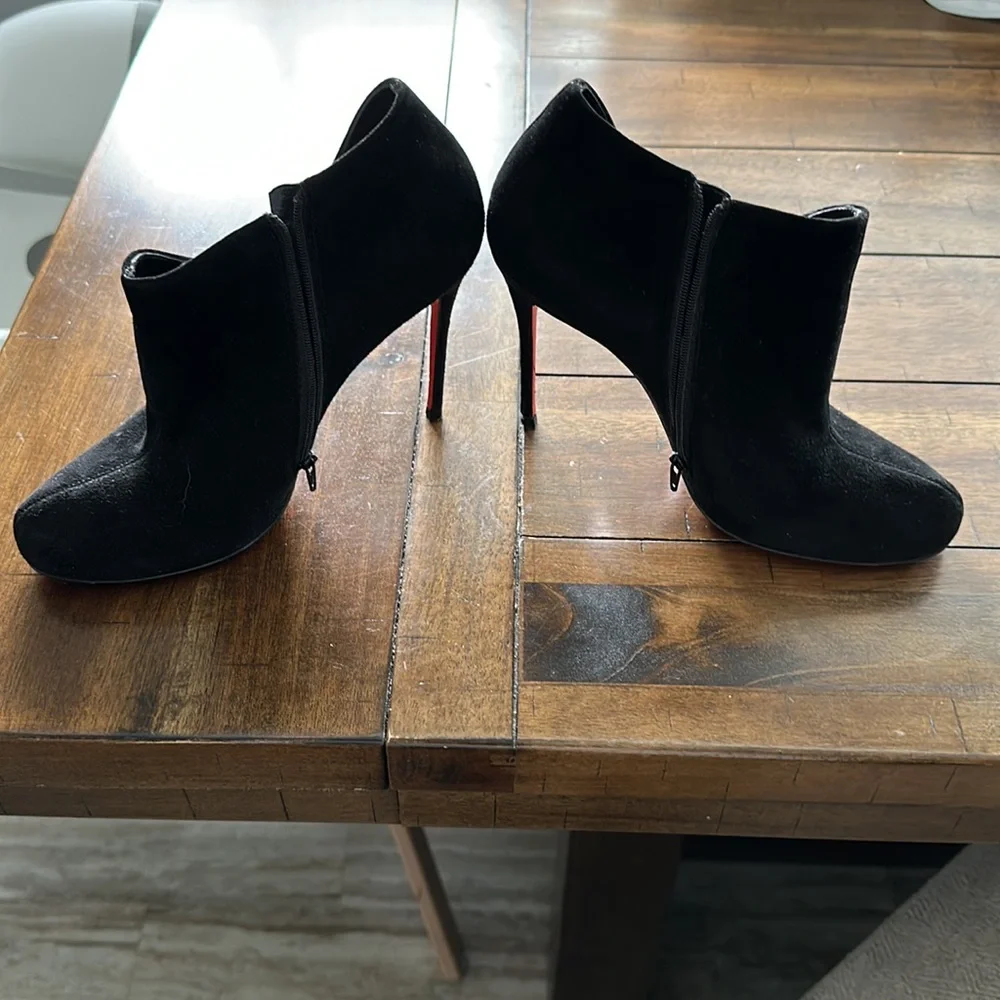 Christian Louboutin Suede Black Booties - Picture 8 of 8